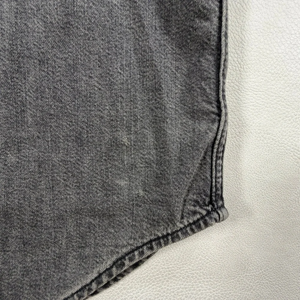 Levis Shirt Mens Small Gray Denim Western Snap Front Long Sleeve Standard Fit